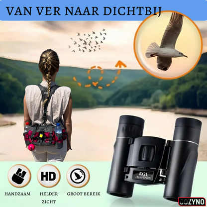 Ideal voor onderweg deze handzamen verrekijker