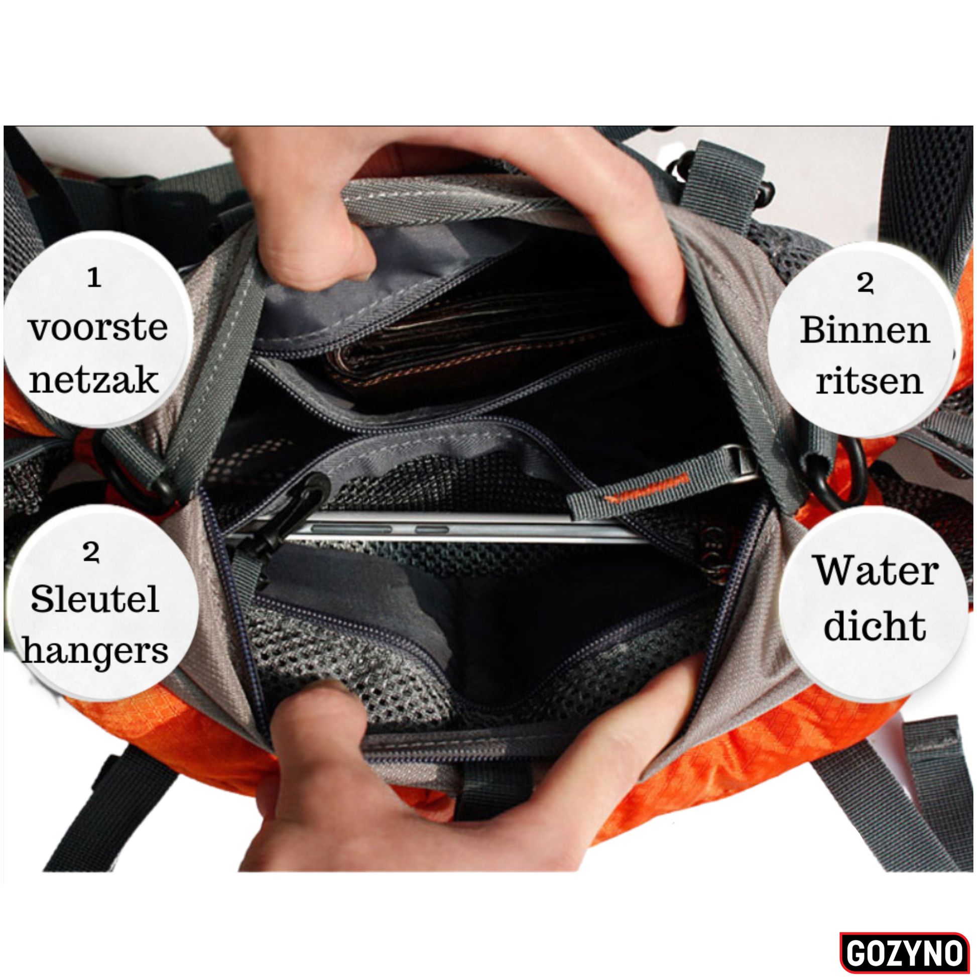 Met een inhoud van 5L veel opbergvakken en waterdicht is dit de Heuptas voor lange wandelingen