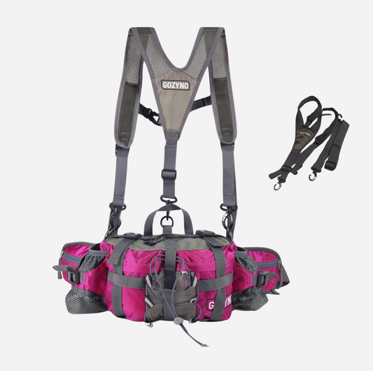 Gozyno Easywalker Gürteltasche - Rot/Pink mit Brustgurt